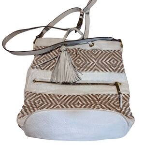 White Braided Leather Bag Purse